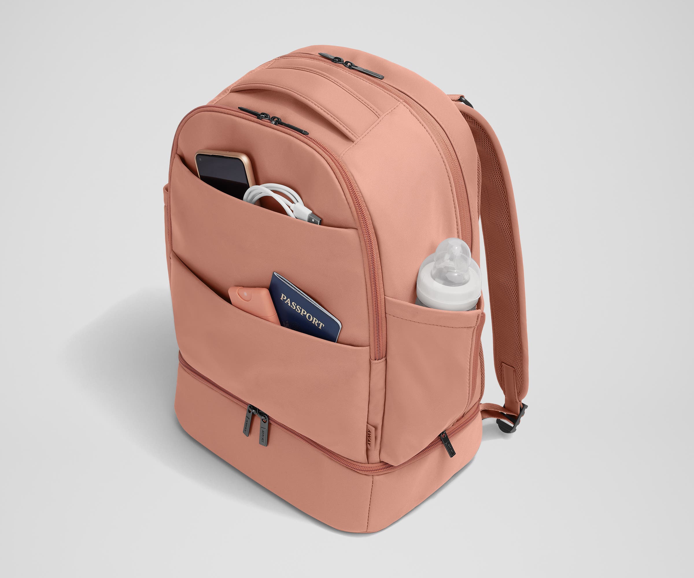 The Double Diaper Backpack in Clay Pink - Image 3