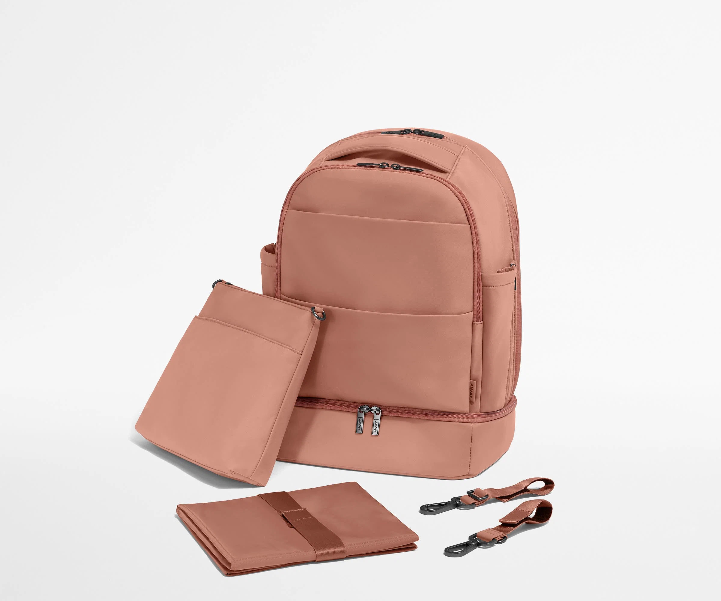 The Double Diaper Backpack in Clay Pink - Image 8