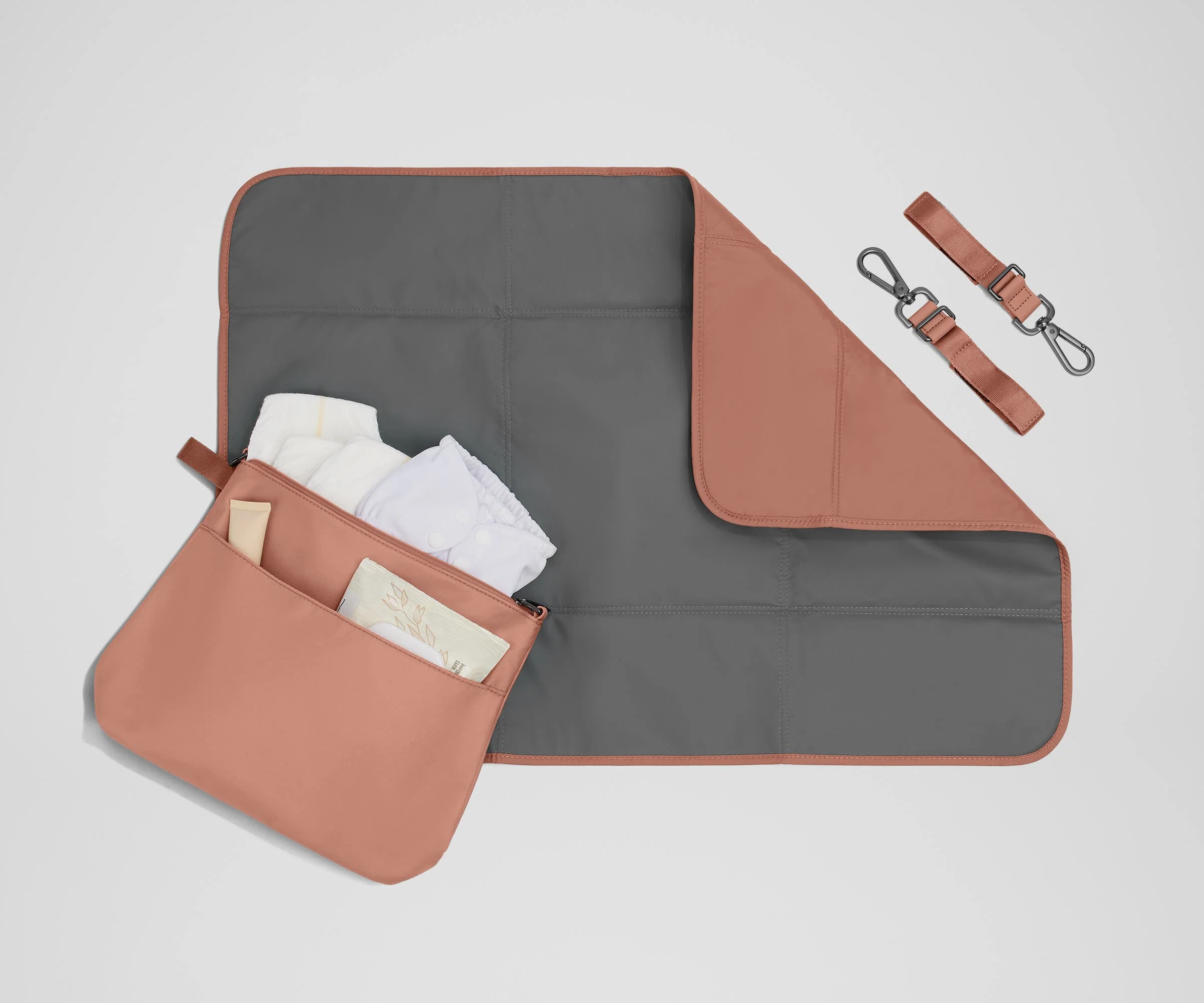 The Double Diaper Backpack in Clay Pink - Image 9
