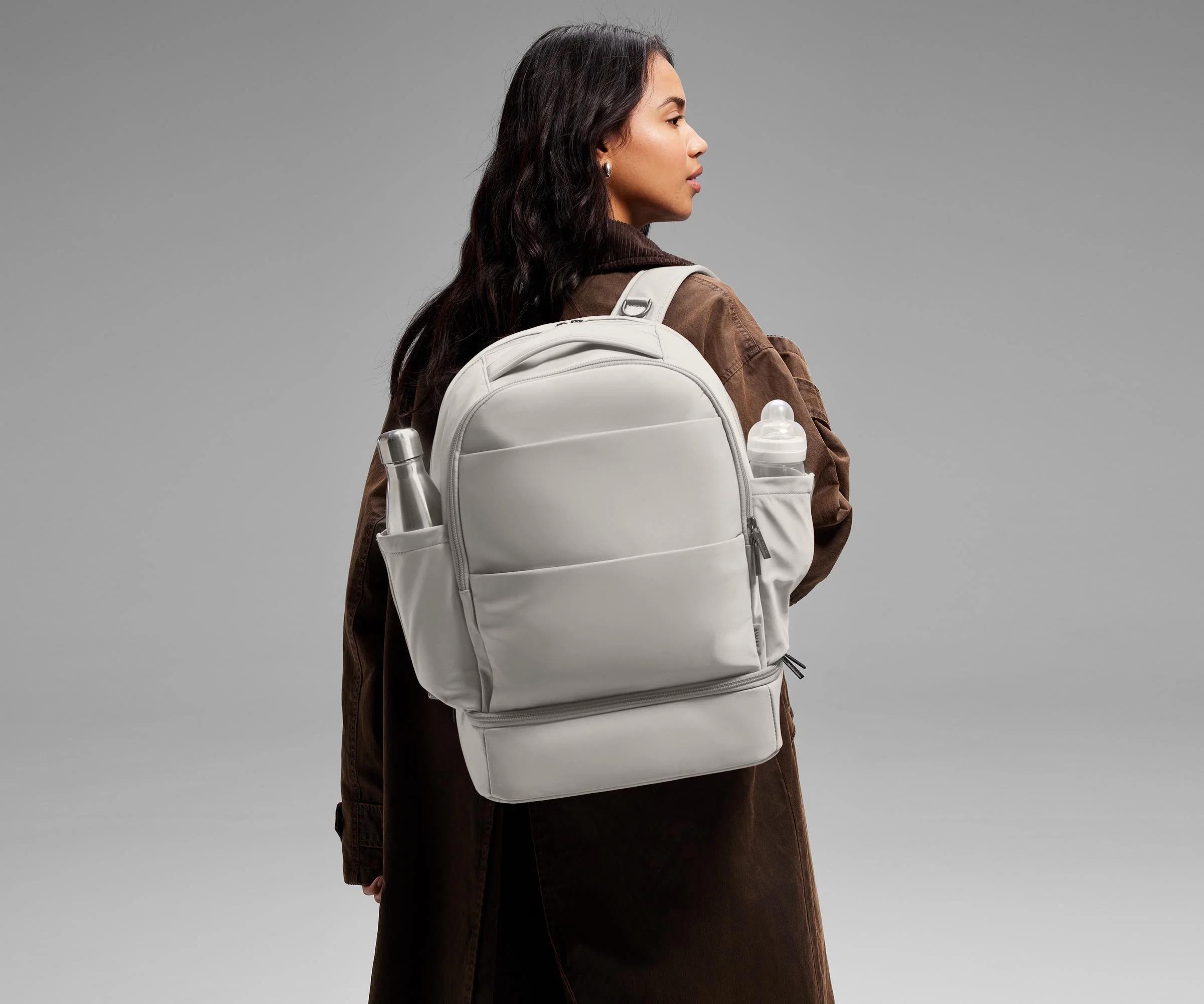 The Double Diaper Backpack in Cloud Gray - Image 10