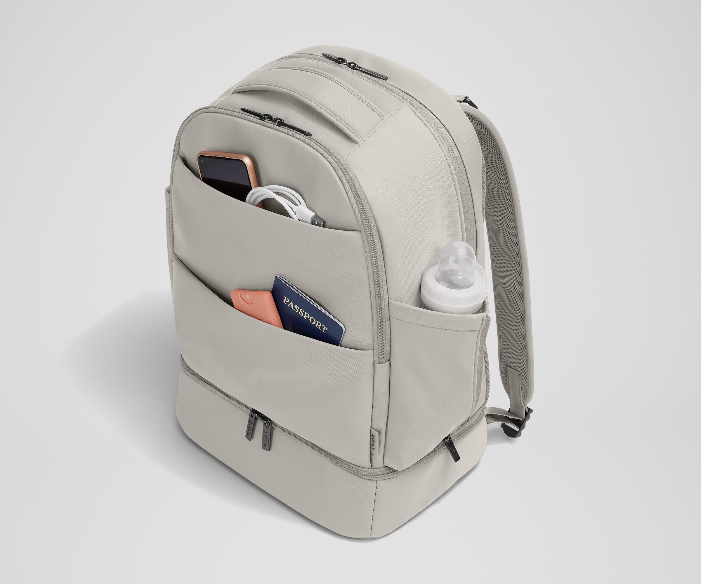 The Double Diaper Backpack in Cloud Gray - Image 3