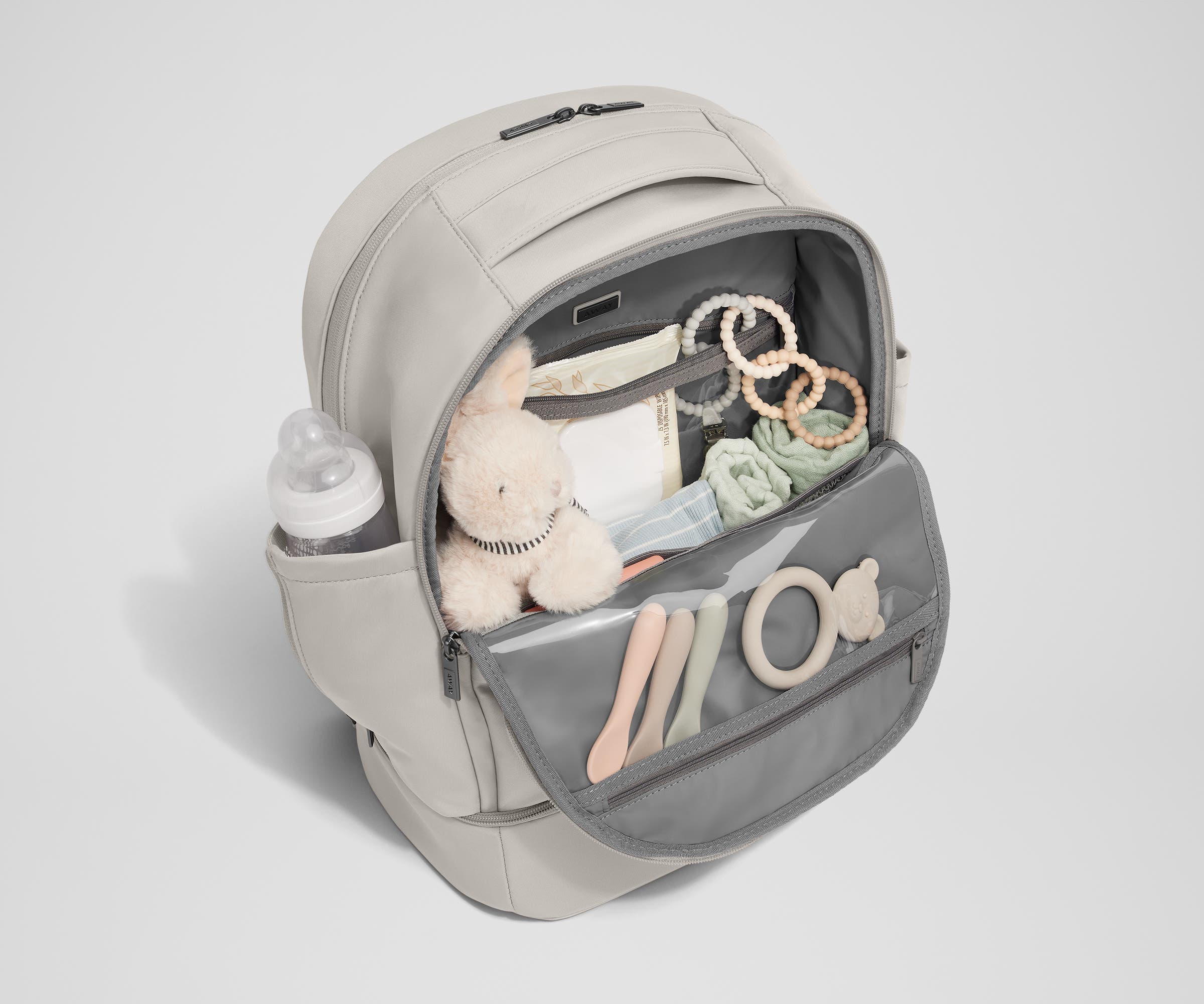 The Double Diaper Backpack in Cloud Gray - Image 4