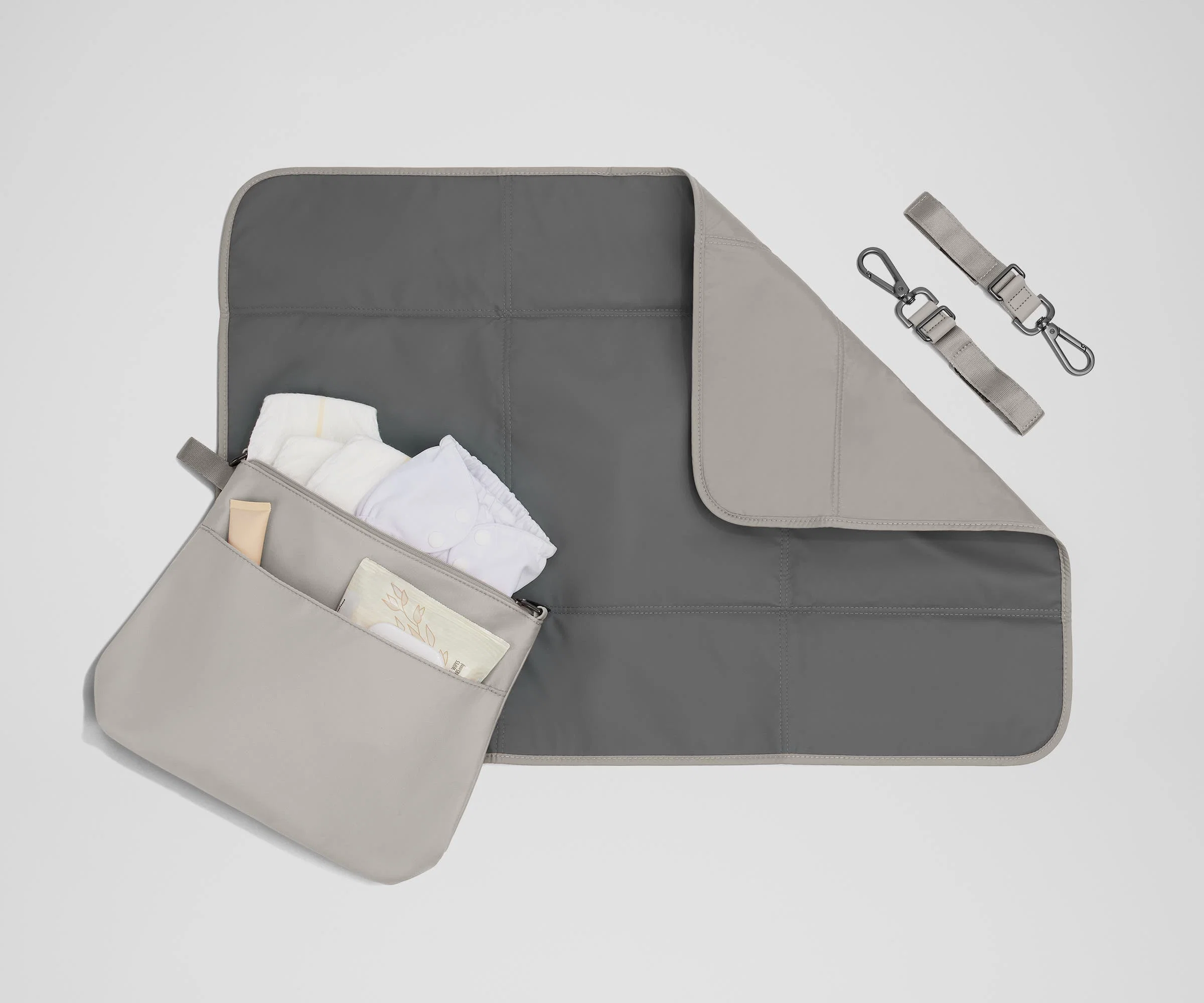 The Double Diaper Backpack in Cloud Gray - Image 9