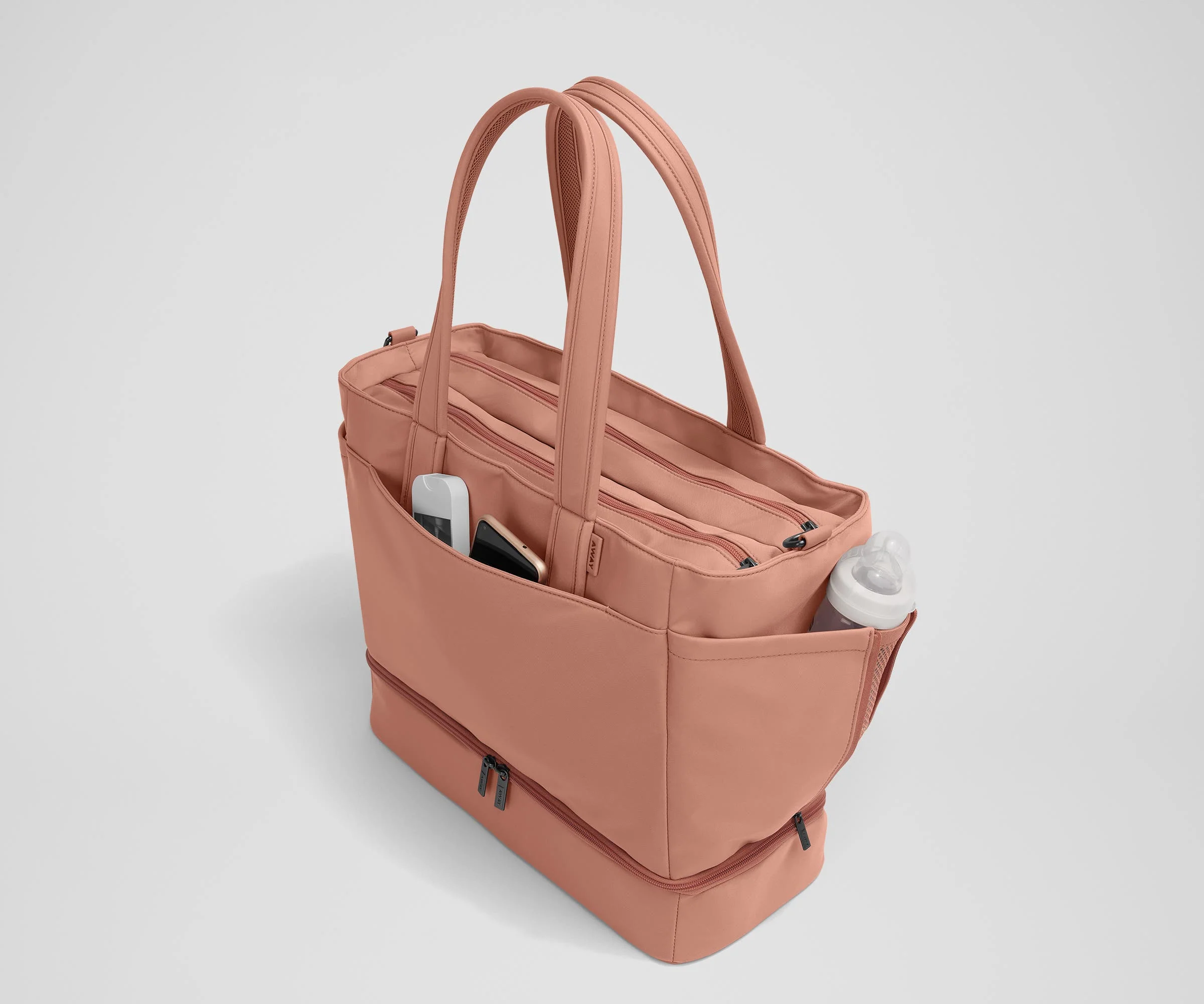 The Double Diaper Tote in Clay Pink - Image 3