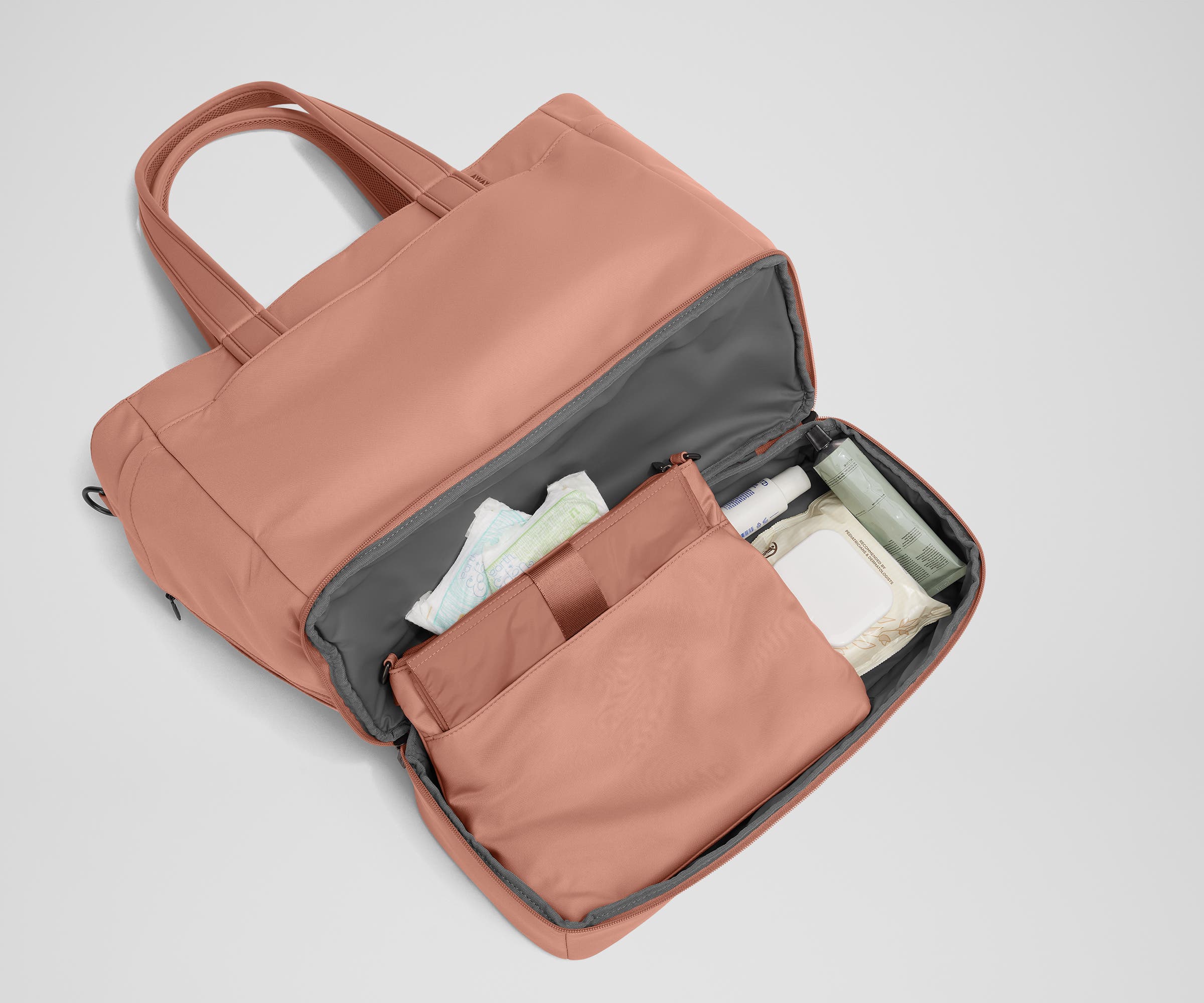 The Double Diaper Tote in Clay Pink - Image 6