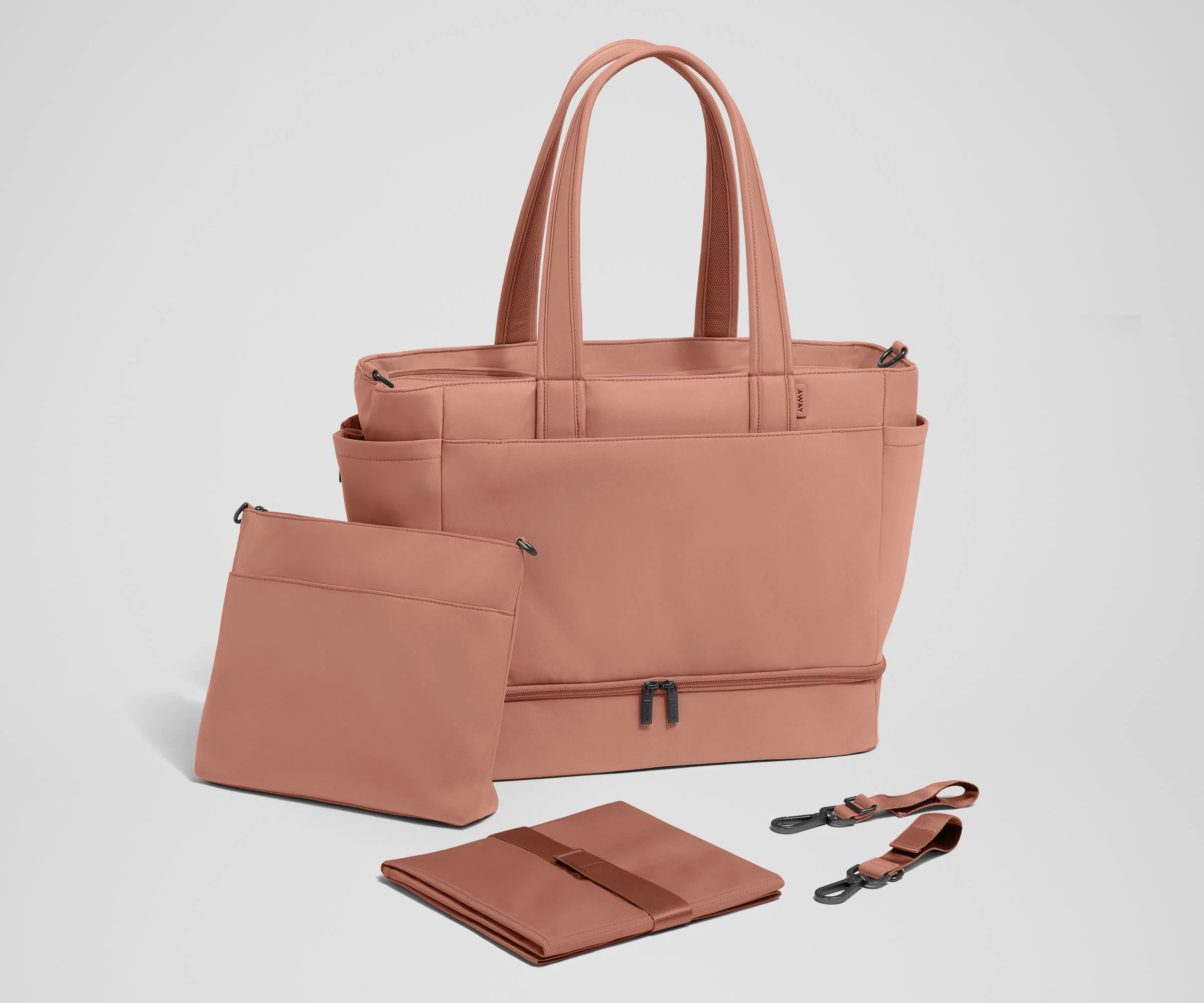 The Double Diaper Tote in Clay Pink - Image 8