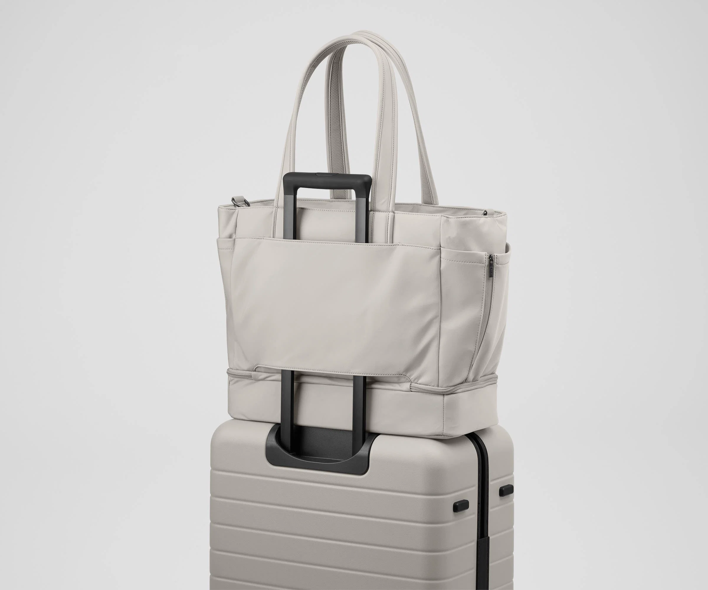 The Double Diaper Tote in Cloud Gray - Image 11