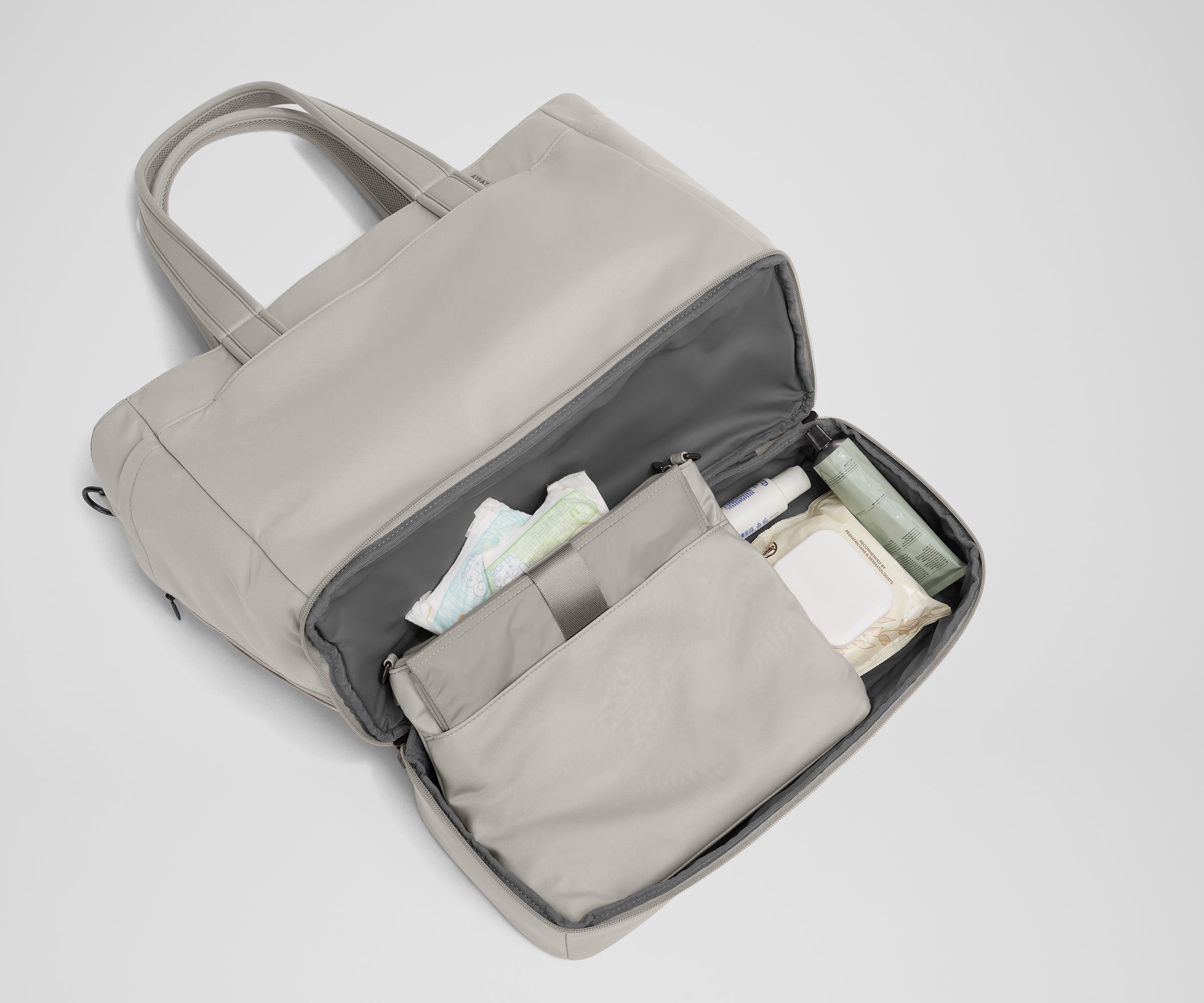 The Double Diaper Tote in Cloud Gray - Image 6
