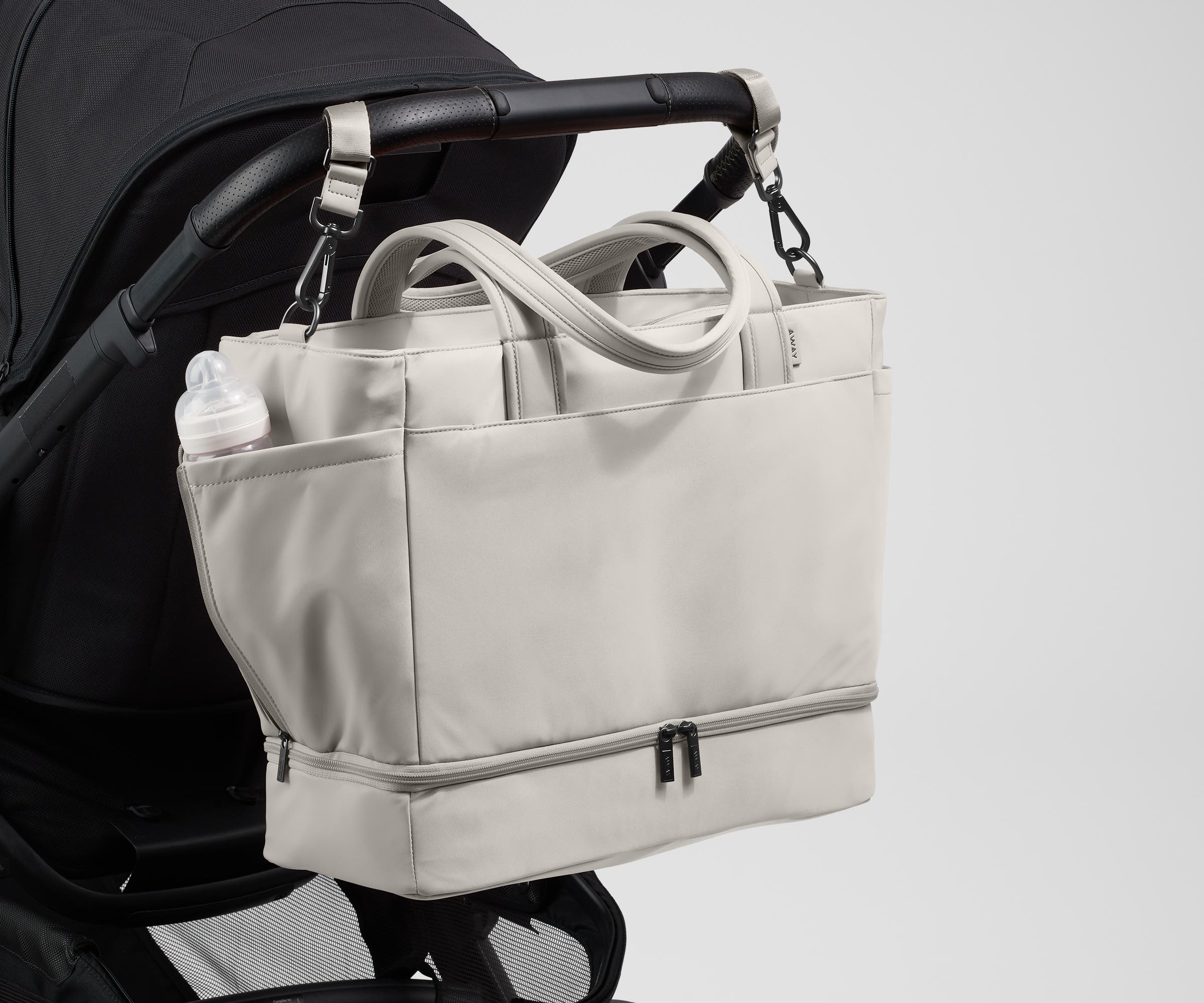 The Double Diaper Tote in Cloud Gray - Image 7
