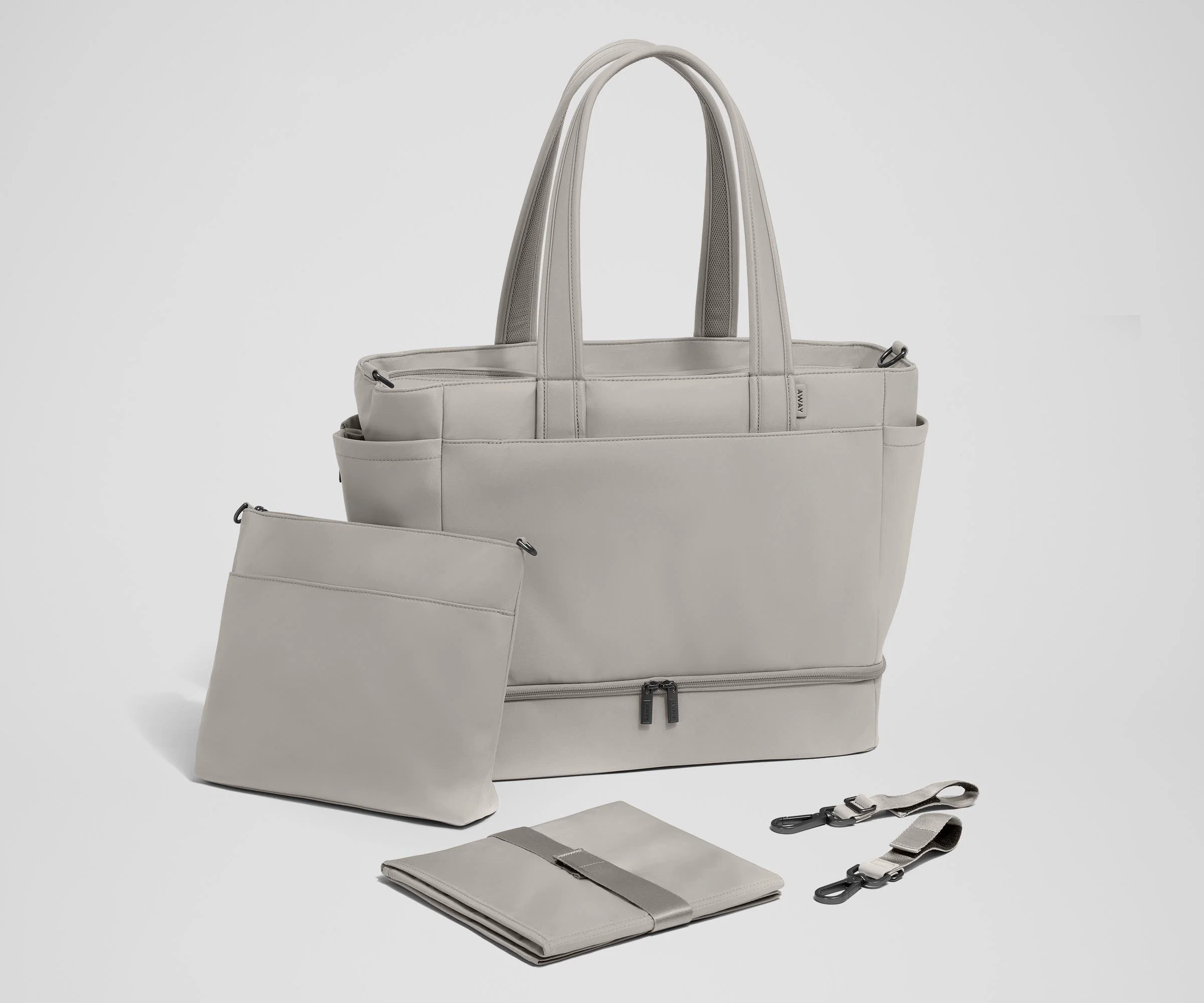 The Double Diaper Tote in Cloud Gray - Image 8