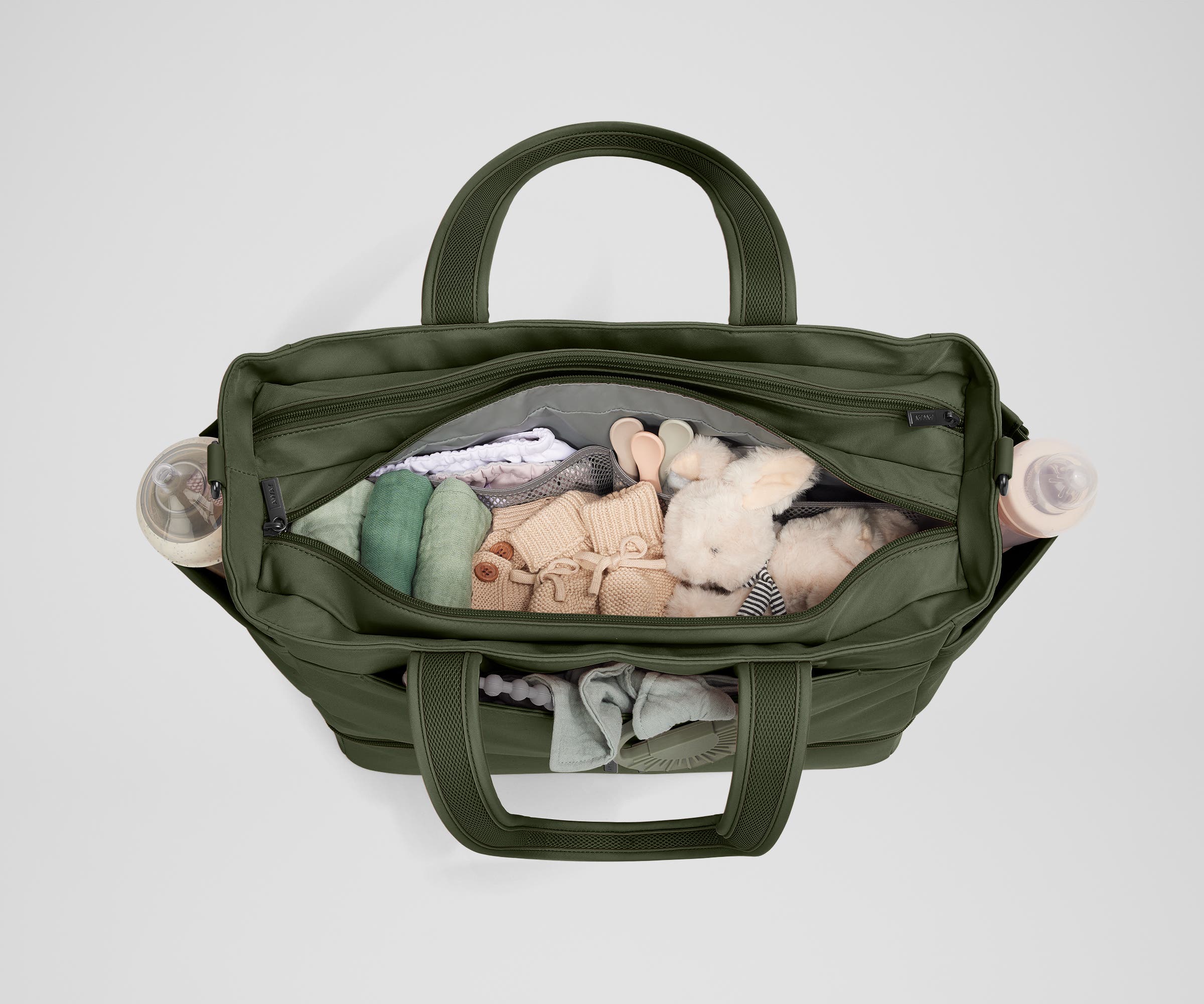 The Double Diaper Tote in Olive Green - Image 4