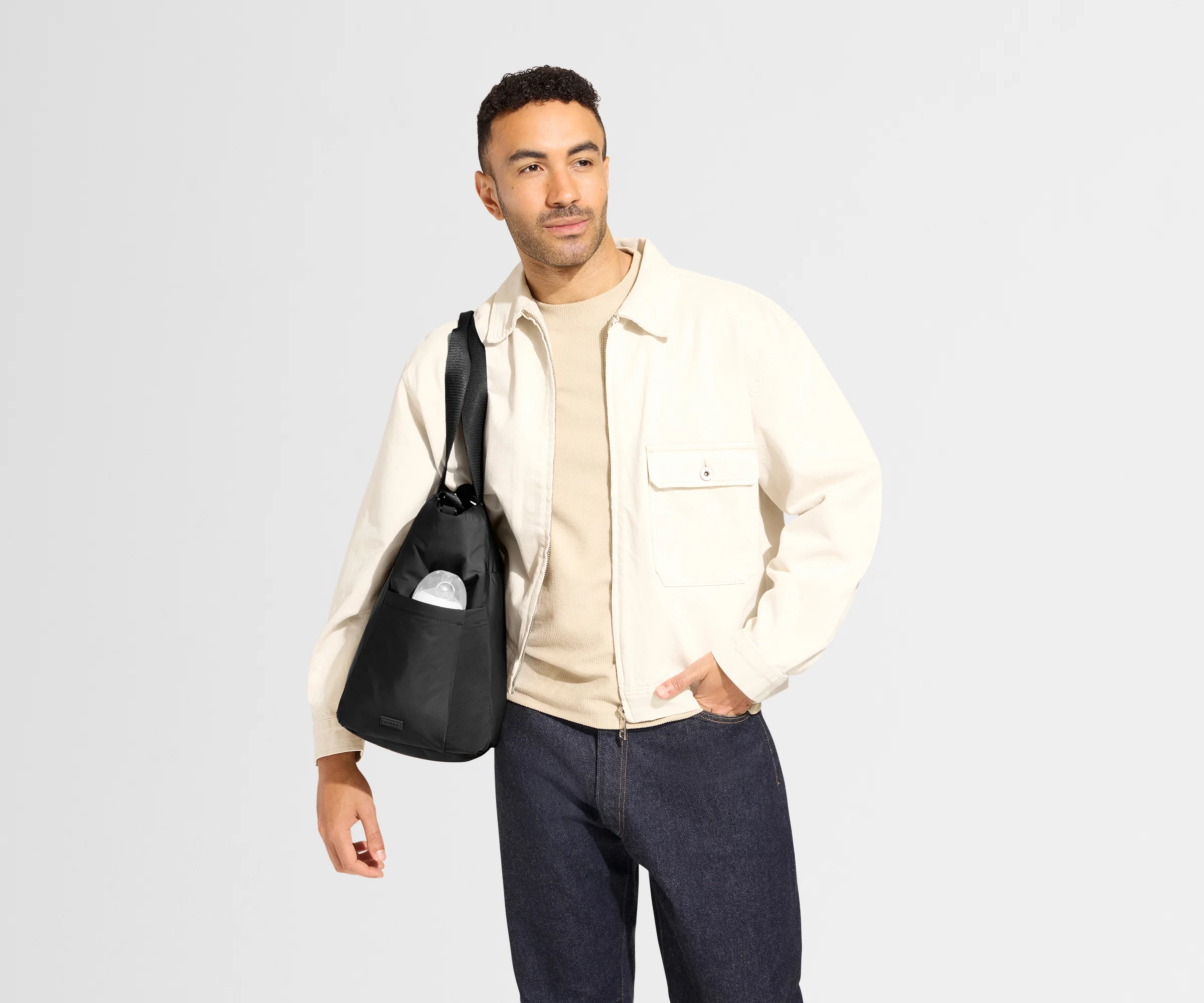 Featherlight Diaper Tote in Jet Black - Image 4