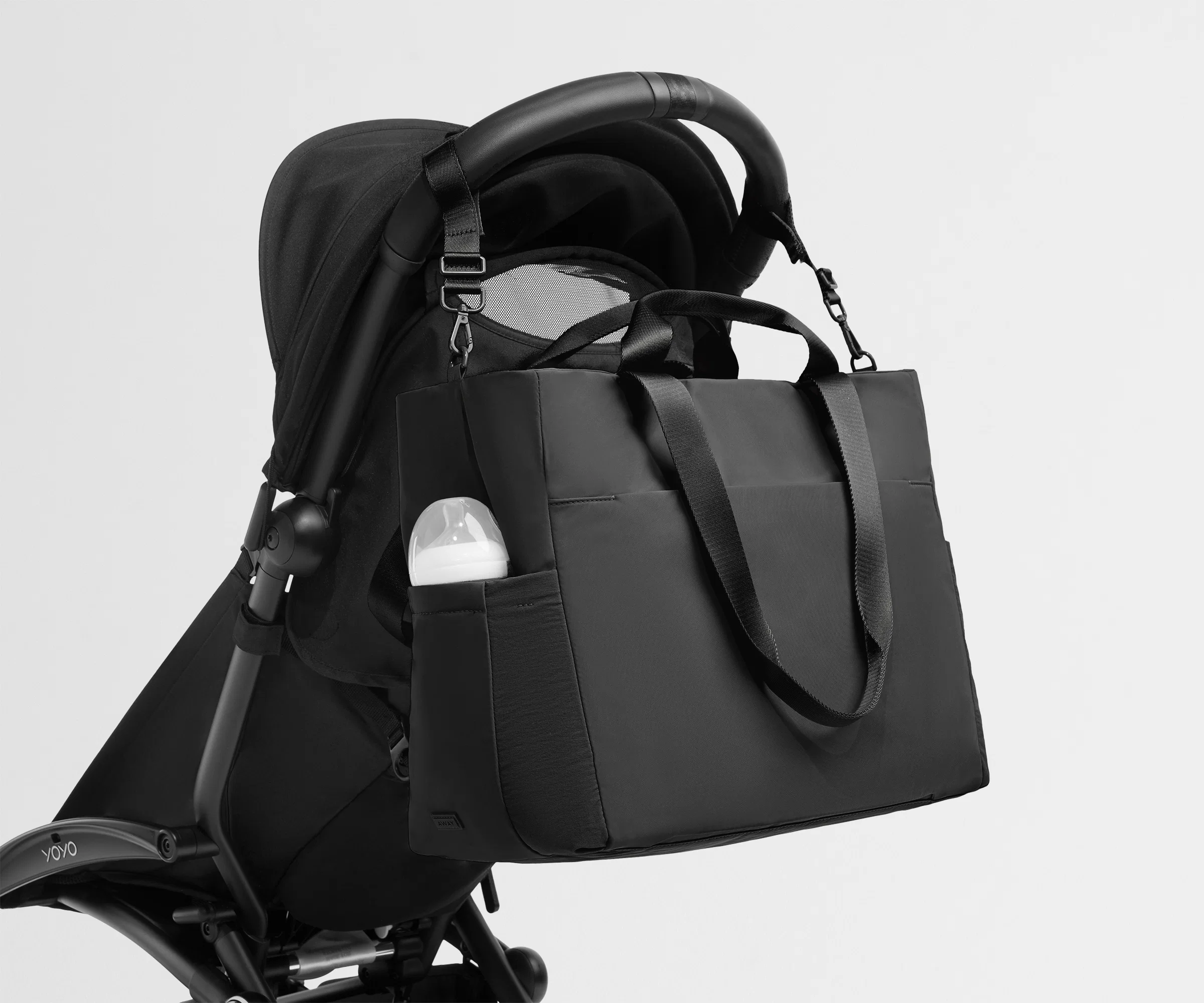 Featherlight Diaper Tote in Jet Black - Image 6