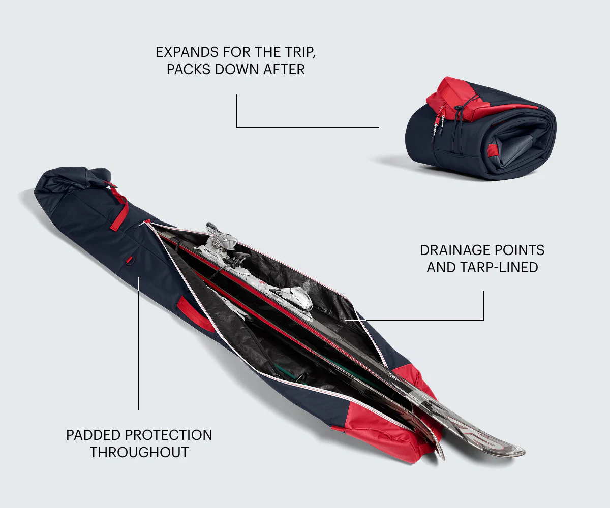 Roll-Top Ski Bag in Navy Blue - Image 7