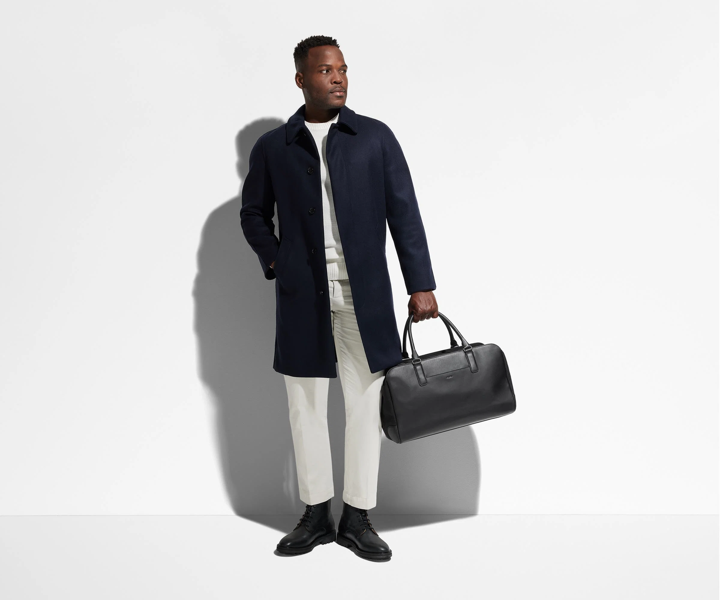 The Transit Leather Duffle in Jet Black - Image 4