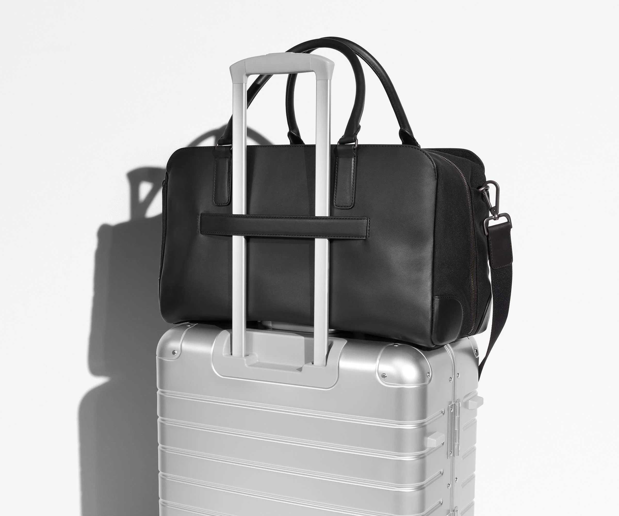 The Transit Leather Duffle in Jet Black - Image 6